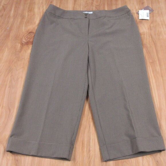 JH COLLECTIBLES Stretch Dress Plaid Skimmer Capri Size 14  Shades of Nature NWT - Picture 1 of 16